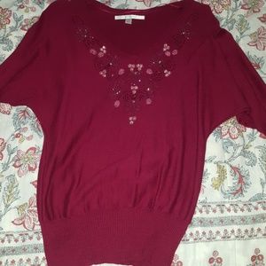 Burgundy sparkle sweater